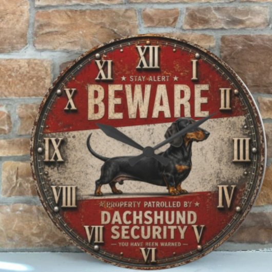 Beware of Dachshund Funny Wiener Dog Grote Klok