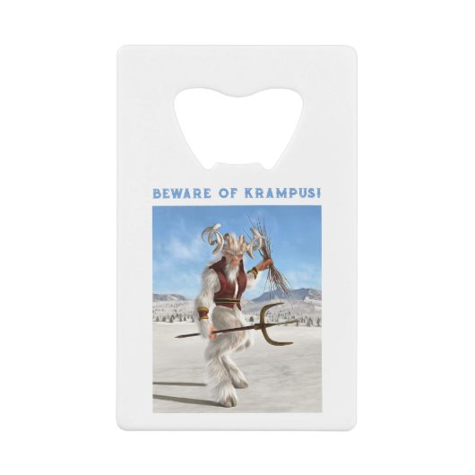 Beware of Krampus! Creditkaart Flessenopener (Voorkant)