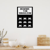 Beware of the invasion, geek design poster (Keuken)
