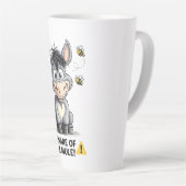 Beware Of The Mule Funny Donkey Warning Design Latte Mok (Rechterhoek)