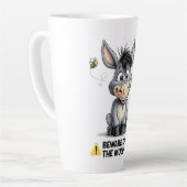 Beware Of The Mule Funny Donkey Warning Design Latte Mok (Linkerhoek)