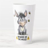Beware Of The Mule Funny Donkey Warning Design Latte Mok (Voorkant)