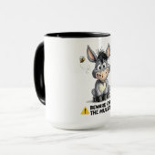 Beware Of The Mule Funny Donkey Warning Design Mok (Voorkant links)