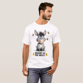 Beware Of The Mule Funny Donkey Warning Design T-shirt (Voorkant volledig)