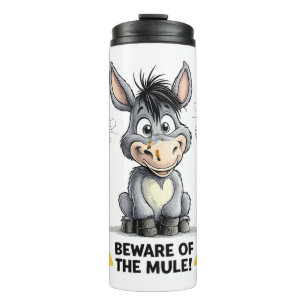 Beware Of The Mule Funny Donkey Warning Design Thermosbeker