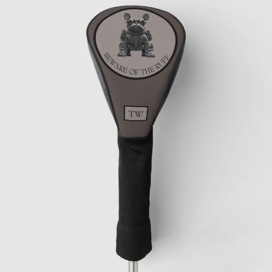 Beware of the Ruff Custom Initials Dog Golf Head Golfheadcover (Voorkant)