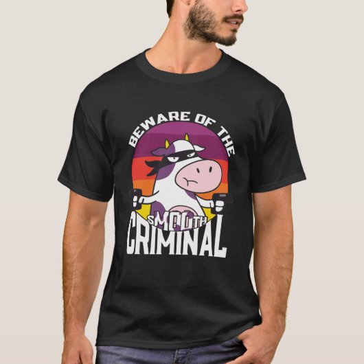 Beware of the sMOOth criminal  cow  for kids T-shirt (Voorkant)