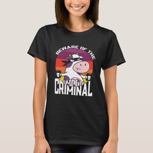 Beware of the sMOOth criminal  cow  for kids T-shirt (Voorkant)