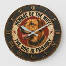 Beware of the Wife The Dog Is Friendly Funny Grote Klok