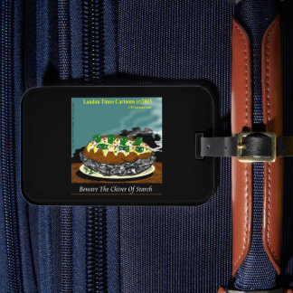 Beware the Chives of Starch – Funny Foodie Cartoon Bagagelabel