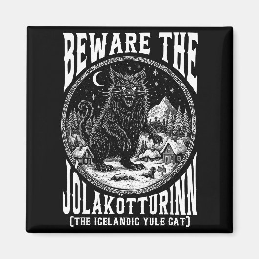 Beware The Jolakotturinn Yule Cat Icelandic Christ Magneet (Voorkant)