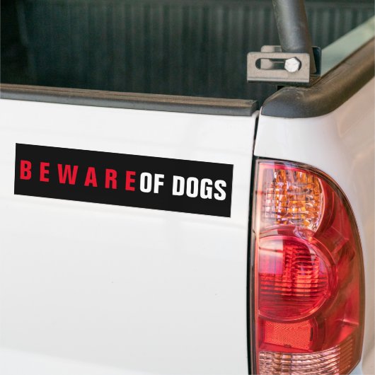 BEWARE VAN DE DOGS GLOSSY STICKER (Op Truck)