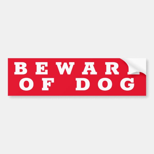 BEWARE VAN HET DOG-teken/sticker Bumpersticker (Voorkant)