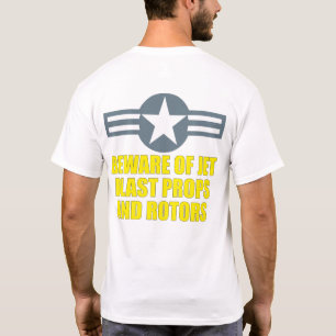 BEWARE VAN JET BLAST PROPS EN ROTOREN T-SHIRT