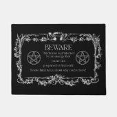 Beware Witch Protection Rug Upright Pentacle Deurmat (Voorkant)