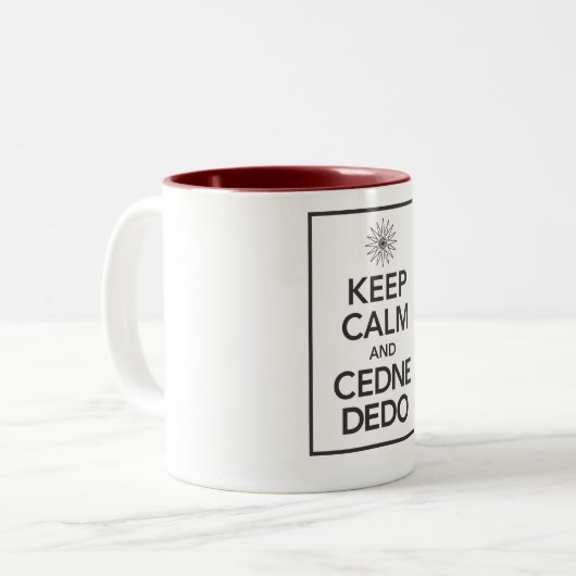 BEWAREN CALM EN CEDNE DEDO TWEEKLEURIGE KOFFIEMOK (Voorkant links)