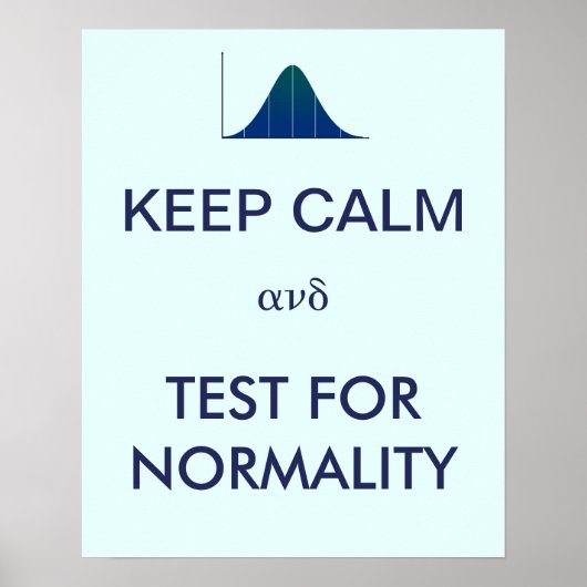 BEWAREN CALM en Test for Normality Statistics Poster (Voorkant)