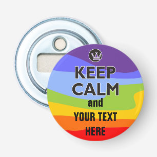 BEWAREN CALM zwart + uw achtergrondafbeelding Button Flesopener