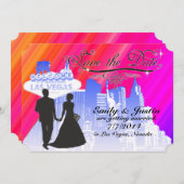 BEWAREN DE DATUURKAARTEN MET UITZICHT VAN LAS VEGA SAVE THE DATE (Voorkant / Achterkant)