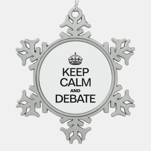BEWAREN EN DEBAT TIN SNEEUWVLOK ORNAMENT (Voorkant)