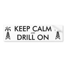 BEWAREN KALM EN DRILL OP witte Bumpersticker