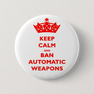 BEWAREN VAN AUTOMATISCHE WAPENS MET KALM EN VERBOD RONDE BUTTON 5,7 CM
