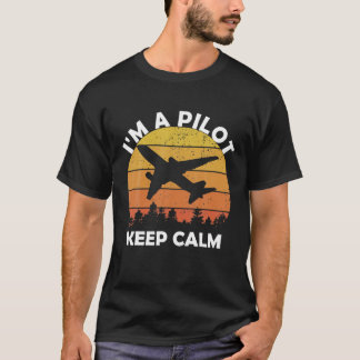 BEWAREN VAN CALM IM EEN LUCHTVAARTVLIEGTUIG VAN HE T-SHIRT
