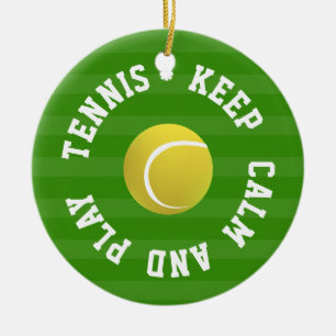 BEWAREN VAN CALM TENNIS BALL - Aangepaste TEKST Keramisch Ornament
