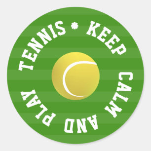 BEWAREN VAN CALM TENNIS BALL - Aangepaste TEKST Ronde Sticker