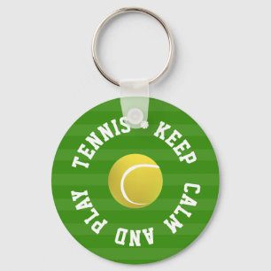 BEWAREN VAN CALM TENNIS BALL - Aangepaste TEKST Sleutelhanger