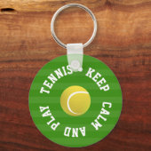 BEWAREN VAN CALM TENNIS BALL - Aangepaste TEKST Sleutelhanger (Voorkant)