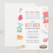 Bewaren van de Keukenbridal Uitnodiging het Koken (Voorkant / Achterkant)