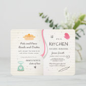 Bewaren van de Keukenbridal Uitnodiging het Koken (Staand voorkant)