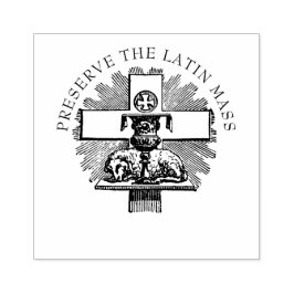 BEWAREN VAN DE LATIJNMASSA LAM GOD RUBBERSTEMPEL