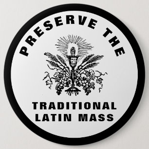 BEWAREN VAN DE TRADITIONELE LATIJNMASSA CATHOLIC RONDE BUTTON 6,0 CM