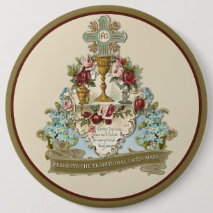 BEWAREN VAN DE TRADITIONELE LATIJNMASSA CATHOLIC RONDE BUTTON 6,0 CM