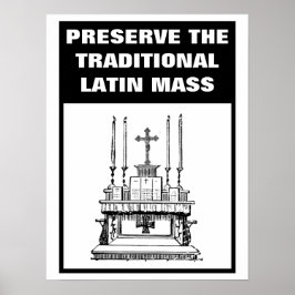 BEWAREN VAN DE TRADITIONELE LATIJNMASSA CATHOLIEKE POSTER