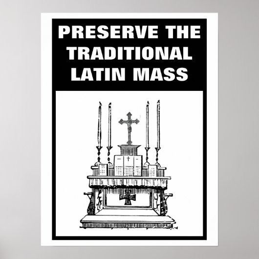 BEWAREN VAN DE TRADITIONELE LATIJNMASSA CATHOLIEKE POSTER (Voorkant)