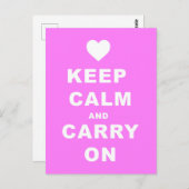 BEWAREN VAN EEN DRAAGBAAR OP Roze Briefkaart (Voorkant / Achterkant)