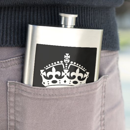 BEWAREN VAN HET KROEIENsymbool VAN DE KALP op Zwar Heupfles (Voorbeeld)