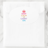 BEWAREN VAN KALK EN DRAAIEN OP Multicolored Ovale Sticker (Tas)