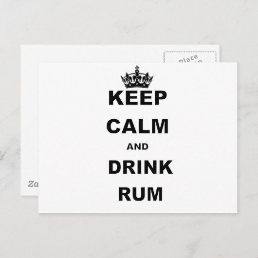 BEWAREN VAN KALK EN DRINK RUM BRIEFKAART (Voorkant / Achterkant)