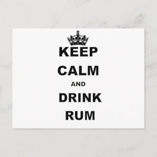 BEWAREN VAN KALK EN DRINK RUM BRIEFKAART