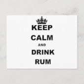 BEWAREN VAN KALK EN DRINK RUM BRIEFKAART (Voorkant)