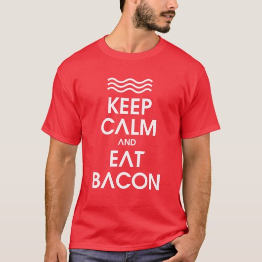 BEWAREN VAN KALK EN EAT BACON T-SHIRT (Voorkant)