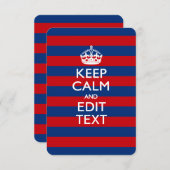 BEWAREN VAN KALK EN Jouw tekst OP Rode blauwe stre (Voorkant / Achterkant)