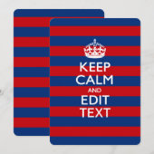 BEWAREN VAN KALK EN Jouw tekst OP Rode blauwe stre (Voorkant / Achterkant)