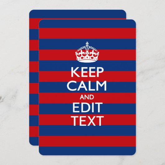 BEWAREN VAN KALK EN Jouw tekst OP Rode blauwe stre (Voorkant / Achterkant)