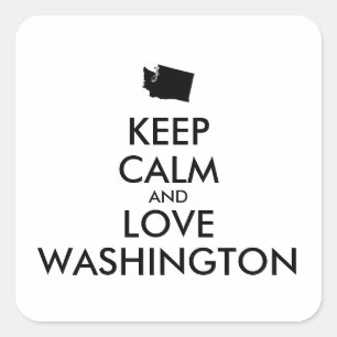 BEWAREN VAN KALK EN VERLIES WASHINGTON VIERKANTE STICKER