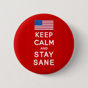 BEWAREN VAN KALM EN BLIJVEN VAN SANE-T-shirts Ronde Button 5,7 Cm